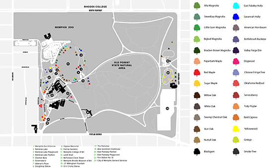 Overton Park planting map
