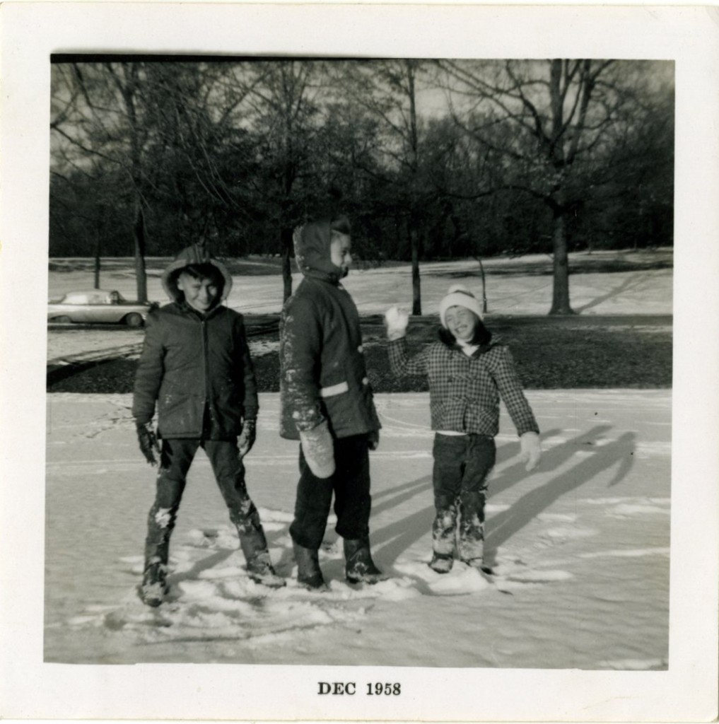 Sledding in Overton Park, 1958