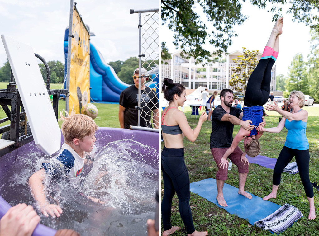Dunk tank and yoga