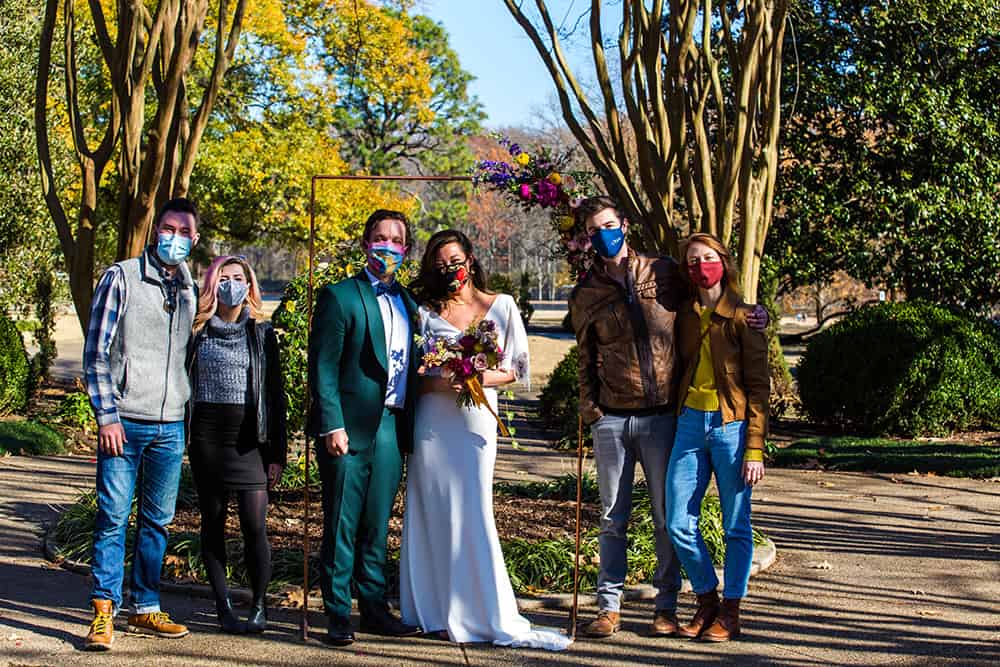 Masked wedding photos