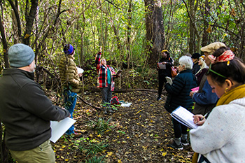 Taska Sanford leads a nature journaling workshop during NatureZen Week.